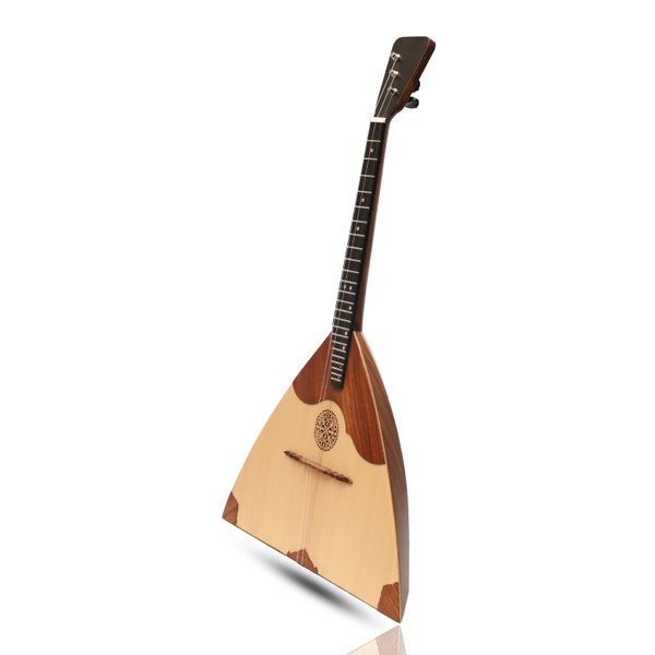 Traditional Russian Prima Balalaika, 3 String variegated Rosewood and Lacewood, Russian Prima Balalaika Handmade with Bag and Extra Strings