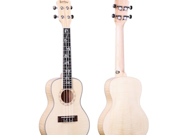 Concert Ukulele Flamed Maple, Handmade Ireland