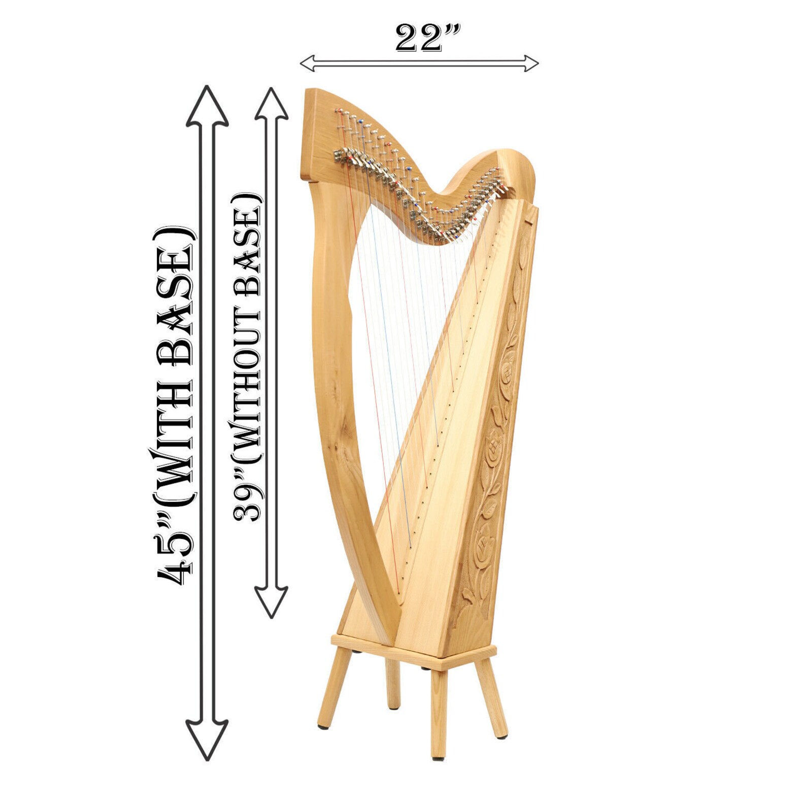 29 String Trinity Harp in Ash wood Finish. Inc padded Etsy
