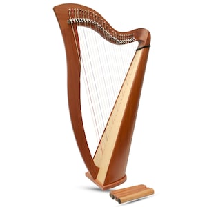 McHugh 27 String Mahogany Roundback Celtic Harp: Irish Folk Lever Harp with Accessories