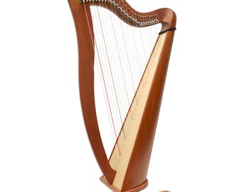 McHugh 27 String Mahogany Roundback Celtic Harp: Irish Folk Lever Harp with Accessories