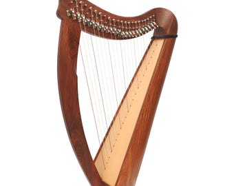 Handmade 22-String Irish Harp Rosewood Claddagh Busker Harp
