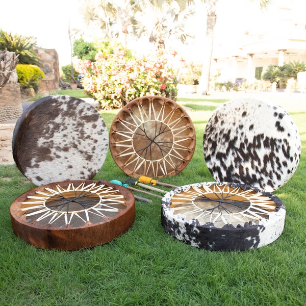 Shamanic Drums 16" (40.5 cm) & 18" (45.5 cm) Shawlan Shaman Drum Handmade with Cow Hide Skin