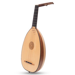 Lute Ukulele, 6 String Tenor Variegated Rosewood Lacewood, Lute-kulele handmade, Tenor Ukulele