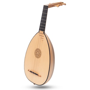 Lute Ukulele, 6 String Tenor Variegated Walnut Lacewood, Lute-kulele handmade, Tenor Ukulele
