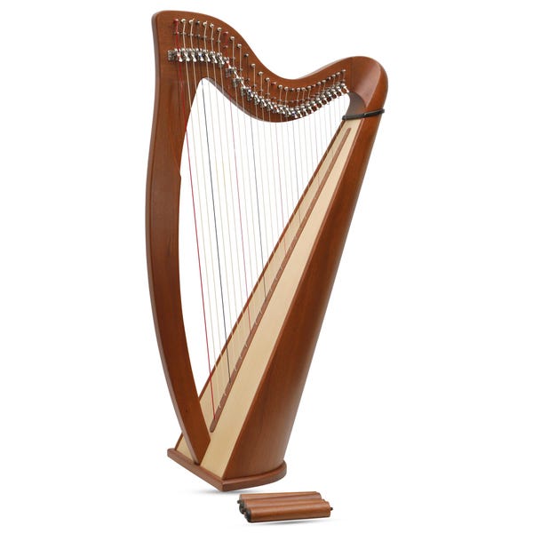 28 String Harp for Beginners, Handmade Celtic Irish Folk Harp, Mahogany