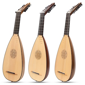 Travel Lute 7 course Handmade from solid wood Right hand Lute and Left hand Lute incl. Bag & Strings