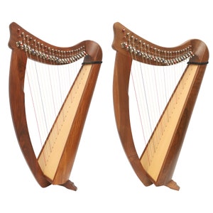 22 Strings Claddagh Busker Harp with Accessories, Hand Made Irish Harp with Solid Woods