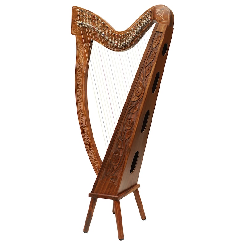 27 String Irish Harp with Levers: Handmade Celtic Folk Instrument image 4