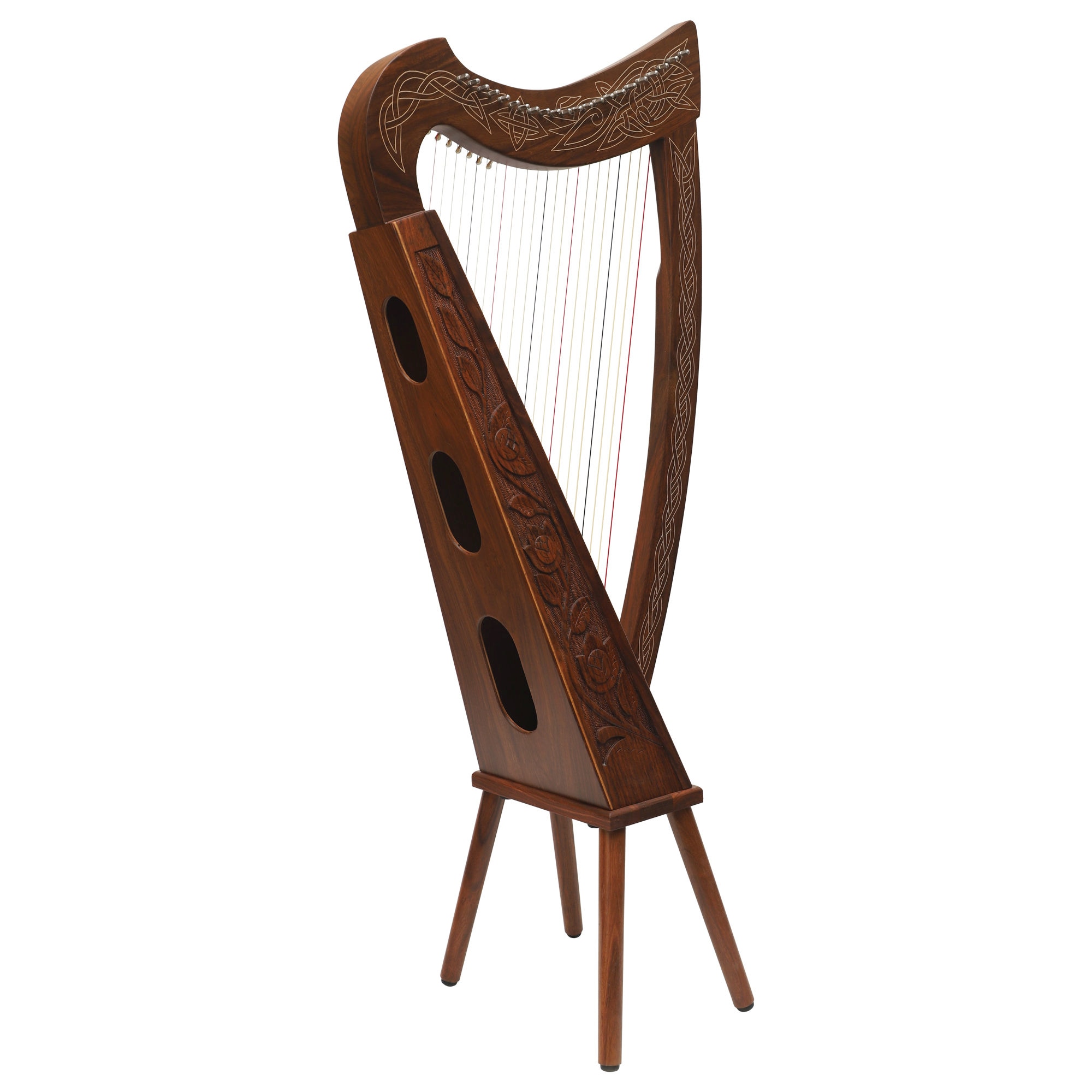 22弦ケルト・アイリッシュハープ（レバー付き、無垢材、パッド入り