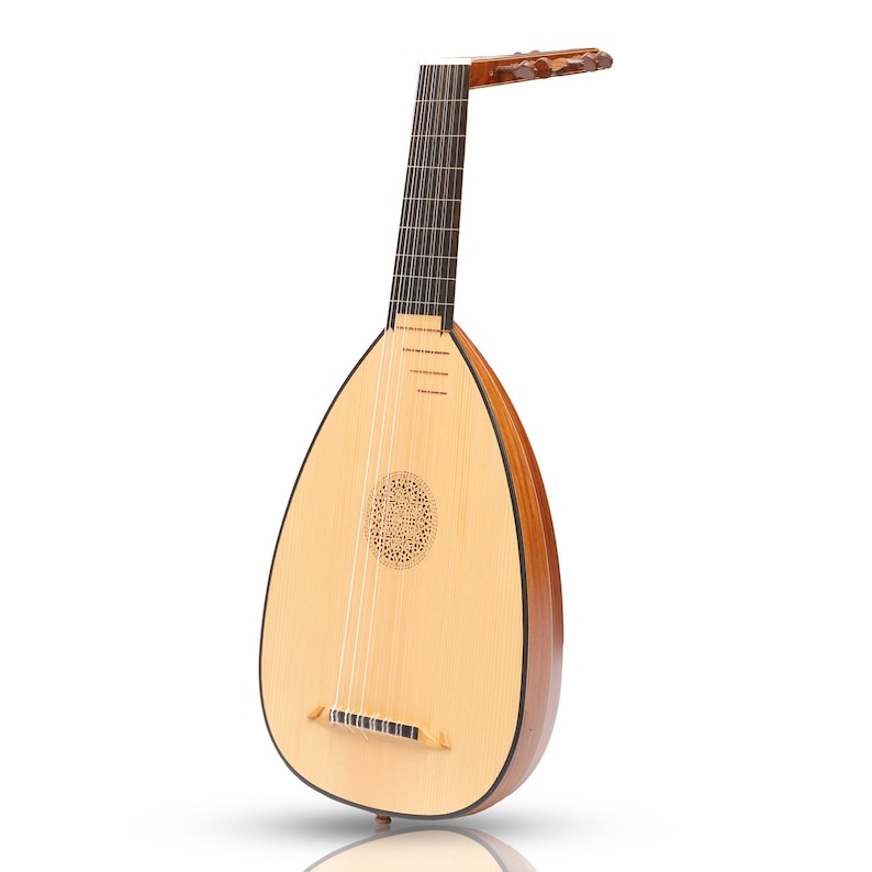 Laudd Instrument Laúd soprano artesanal: Laúd de mástil corto de 7 órdenes con funda ...
