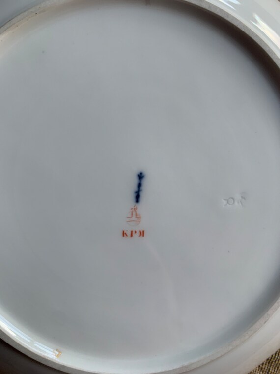 Antique KPM Berlin Porcelain Plate With Hand-painted Fruit and