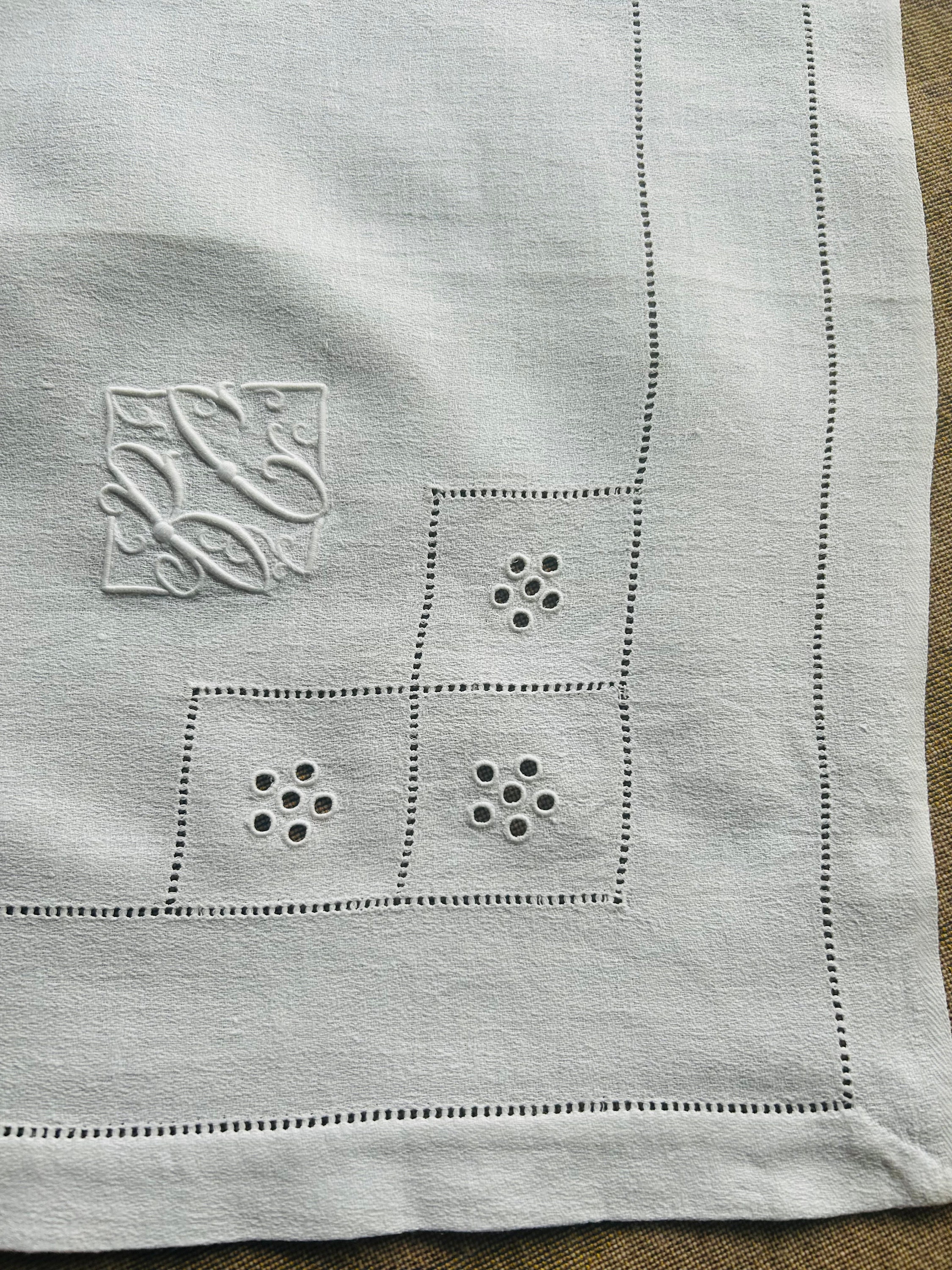 1193 フランス製　テーブルクロス　ナプキンセット　アンティーク　ヴィンテージ 1193 フランス製テーブルクロスナプキンセットアンティークヴィンテージ