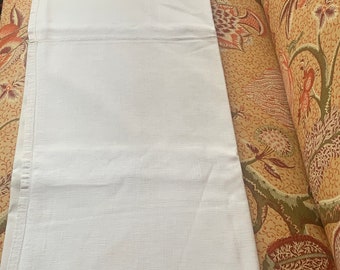 Antique French white farmhouse métis linen sheet circa 1930