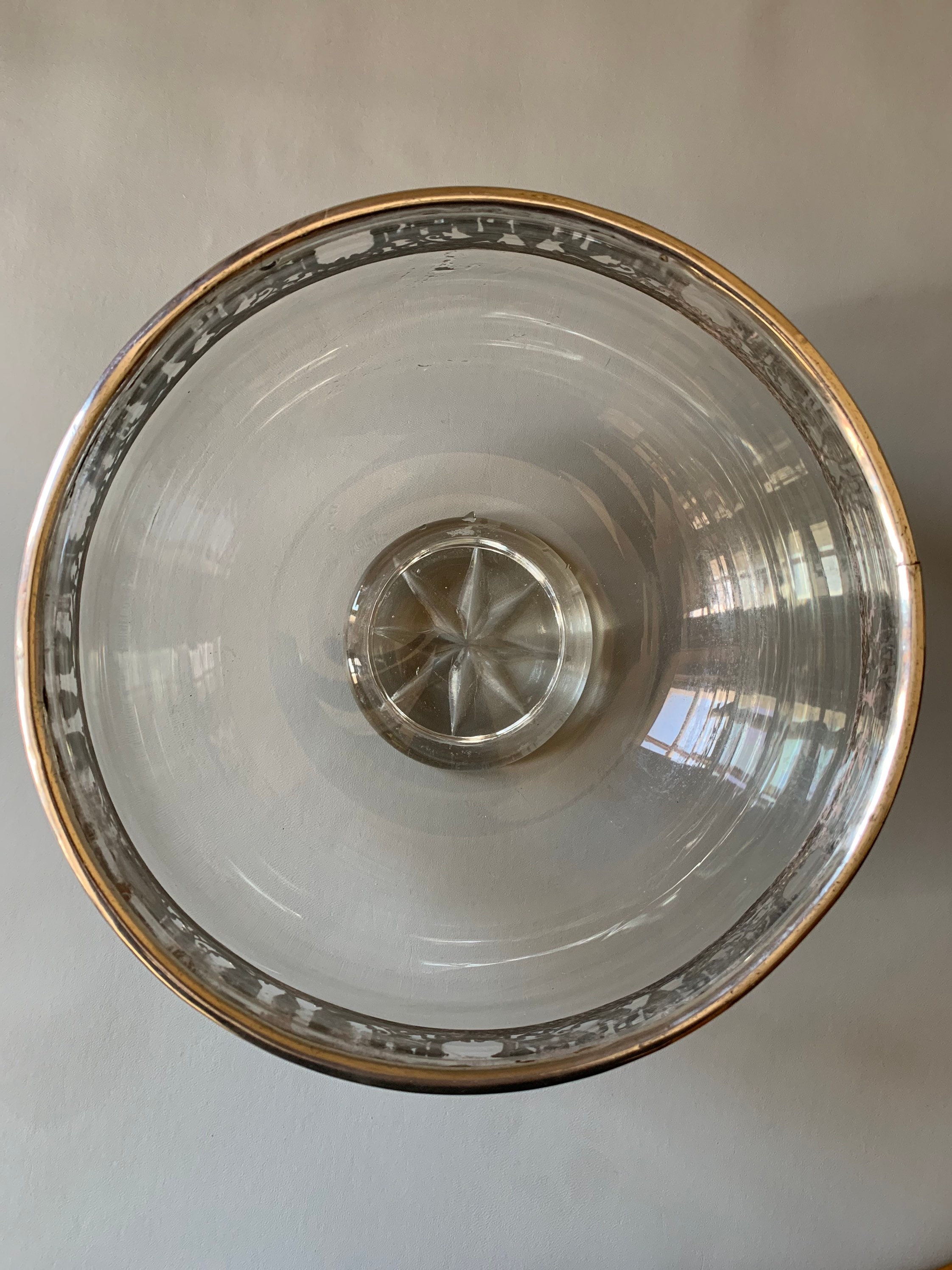 Napoleon III cut glass and silver overlay tall footed bowl Etsy