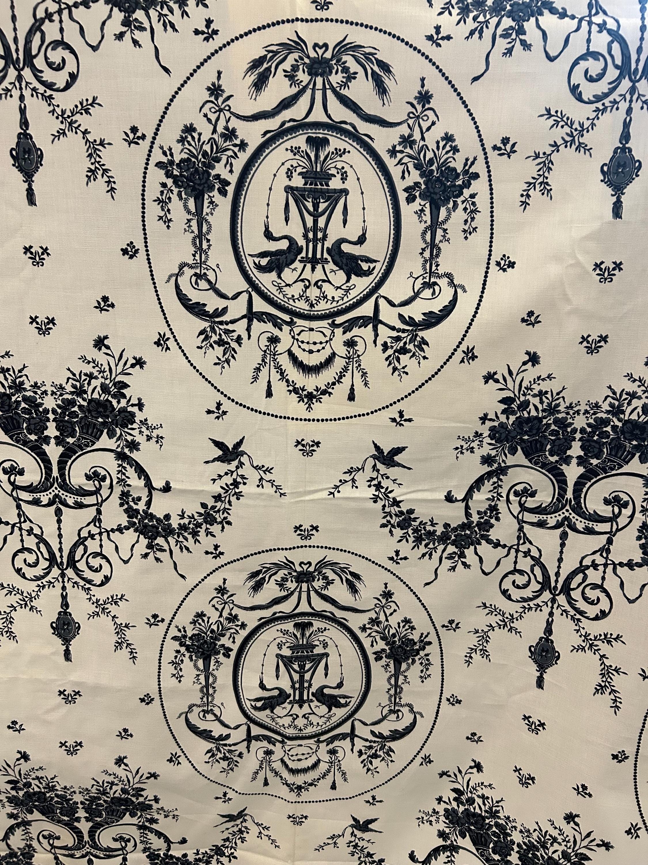 Floral Fabric Decor Mid Century Cotton Romanex De Boussac 1960s New Old