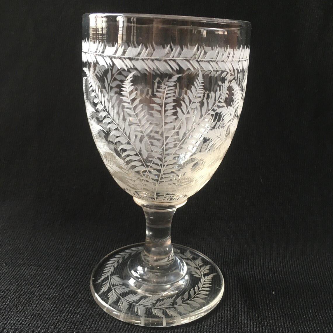 A Victorian antique etched wine glass Etsy