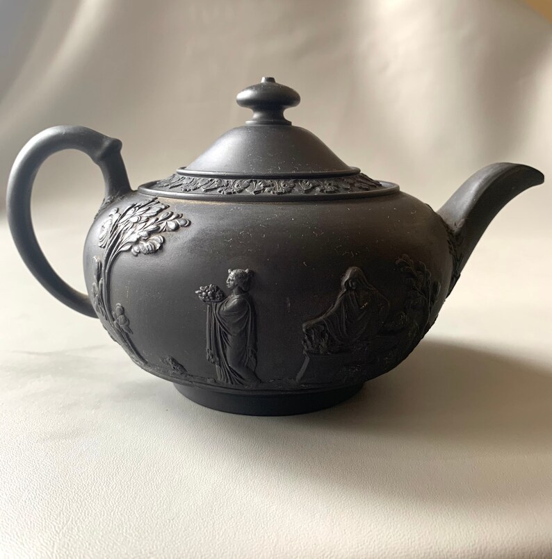 Early Wedgwood Black Basalt Tea Pot Etsy
