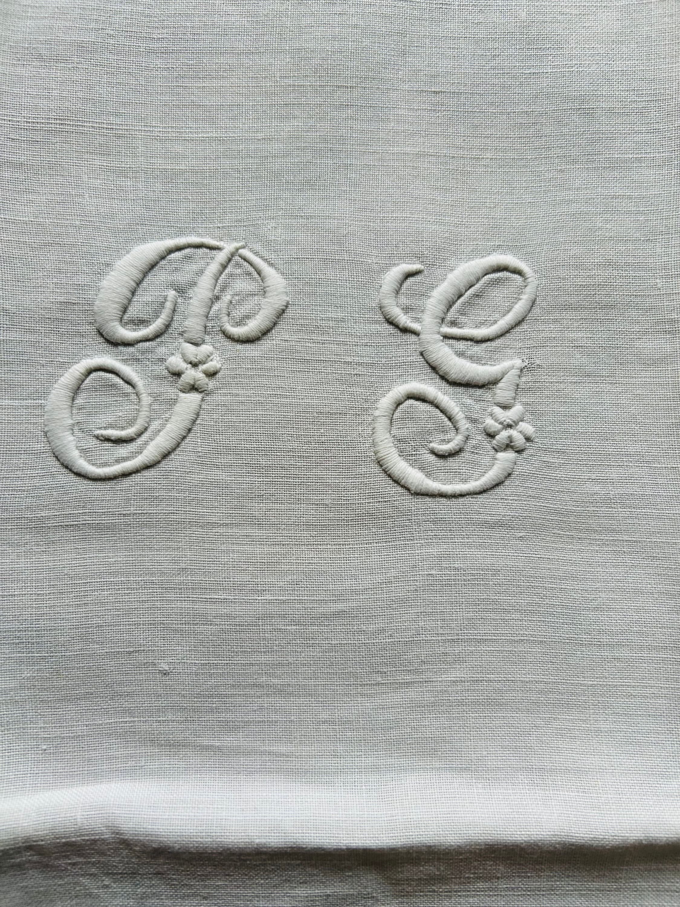 5 serviettes en lin monogrammées