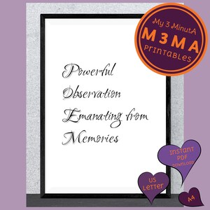 POEM;Black and White Digital Download;Motivational Printable;Inspirational Acrostic Poem;Positive Home Decor Quote;Minimalist Word Art;Gift