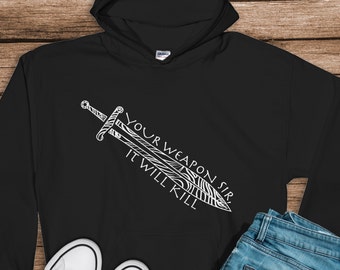 It Will Kill Damascus Swords Hoodie, Hand Forged Blade Sweater, Gift for Forging Enthusiast Pullover, Birthday Gift