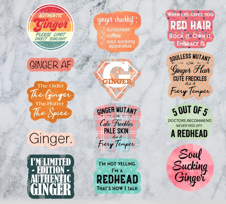 GINGER STICKERS Pick Your Stickers Custom Amount Vinyl Etsy