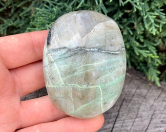 Green Moonstone Palm Stone