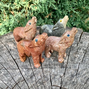 Dolomite Carved Wolf