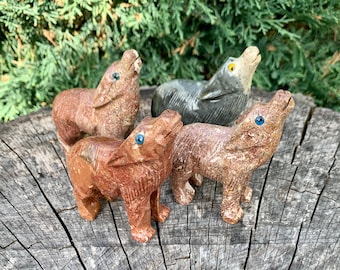 Dolomite Carved Wolf