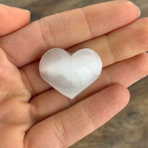 Small Selenite Puffed Heart