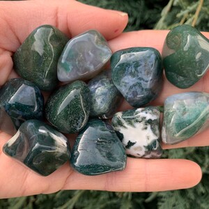 Moss Agate Tumbled Stone