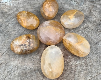 Golden Healer Quartz Palm Stone