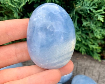 Blue Calcite Palm Stone