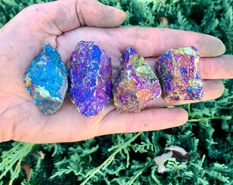 Peacock Ore Stone: Natural Chalcopyrite Crystal (1-1.5 inch)