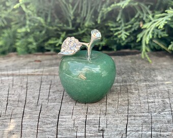 Green Aventurine Crystal Apple - Teacher's Gift