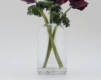 Vase fabriqué à partir de bouteilles en verre usagées, taillées à la main (Vase 1) Bouteille de gin de 0,7 l