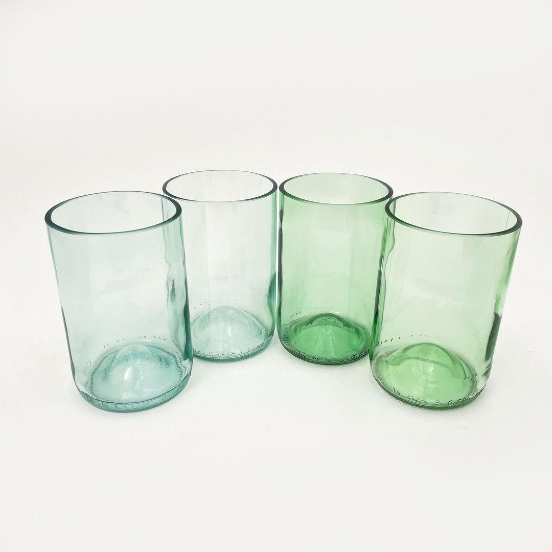 4 Upcycling Drinking Glasses Made of Used Glass Bottles, Handground