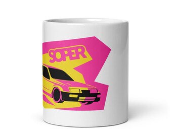 Ford Sierra Cosworth RS500 - Steve Soper - White glossy mug