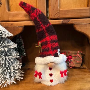 Santa gnome: Handmade Decoration Dark red lady