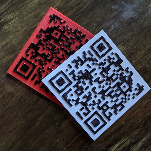 Custom QR Code Coaster Pack of 4 - 3D Prints that can be Personalized - Gifts, Parties, Weddings, Bars, Restaurants, Office, Cafe
