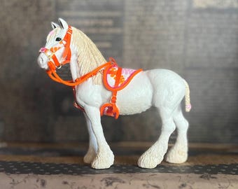 Orange und Pinkes Bareback Set für Modellpferde