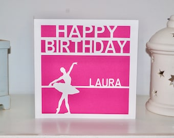 personalised birthday card Ballet girl for her