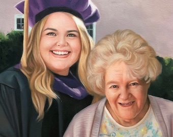 写真からのカスタム油絵、手描きの肖像画、愛する人の絵画、カスタム家族の肖像画、記念の肖像画、委託アート