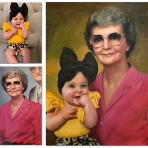 Hand made oil portrait,Custom family portrait,Commission portrait painting on canvas,Portrait from photo,Custom portrait,Oil painting