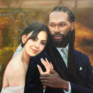 Hand Painted Custom Family Portrait Oil Painting on Canvas