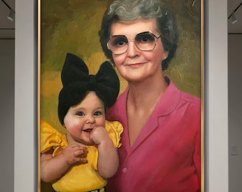 Portrait à l'huile fait main, Portrait de famille personnalisé, Portrait peint sur commande, Portrait à partir d'une photo, Portrait personnalisé, Peinture à l'huile