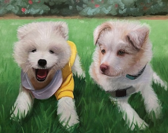 手描きのペットの肖像画：写真からカスタム油絵を描く