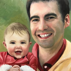 Hand-Painted Oil Painting Portrait on Canvas: Custom Family Art