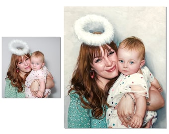 手描きのカスタム肖像画、子供の肖像画、依頼絵画、写真からのカスタム油絵、大切な人への贈り物、追悼肖像画