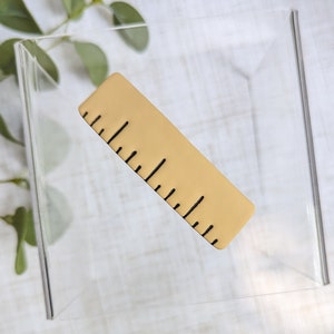 Small Ruler Barrette - polymer clay - teacher - gift - back to school